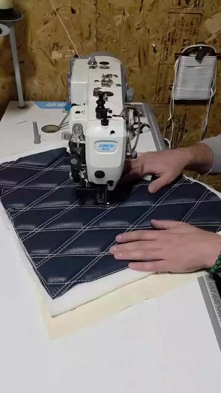 Upholstery fabric being stitched in the SOFFIRO workshop